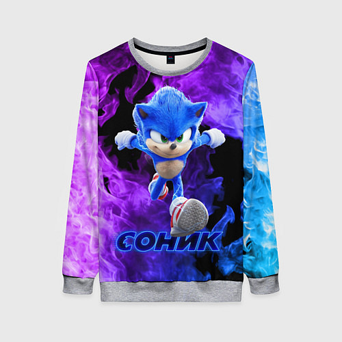 Женский свитшот SONIC / 3D-Меланж – фото 1