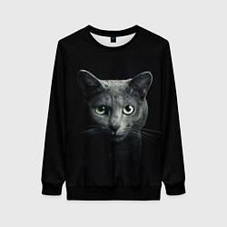 Свитшот женский Кот, цвет: 3D-черный