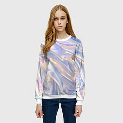 Свитшот женский Фольга, цвет: 3D-белый — фото 2