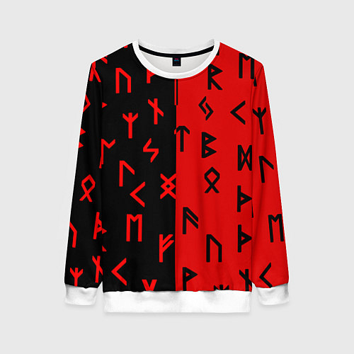 Женский свитшот РУНЫ / 3D-Белый – фото 1