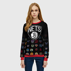 Свитшот женский Brooklyn Nets 1, цвет: 3D-красный — фото 2