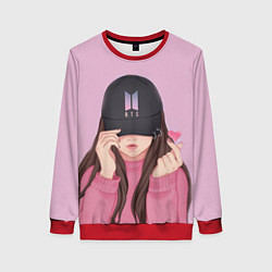 Свитшот женский BTS, цвет: 3D-красный