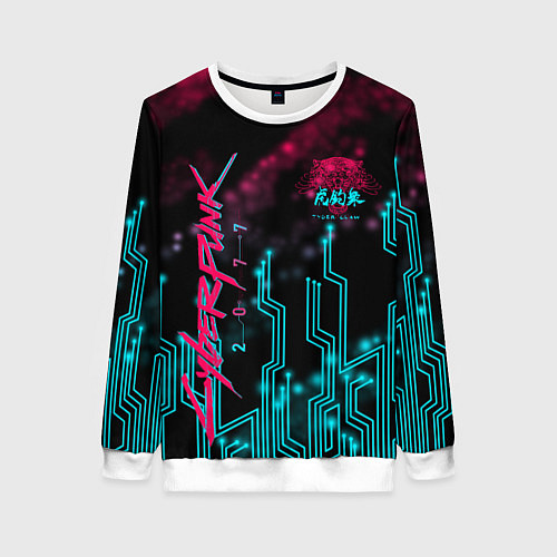 Женский свитшот CYBERPUNK / 3D-Белый – фото 1