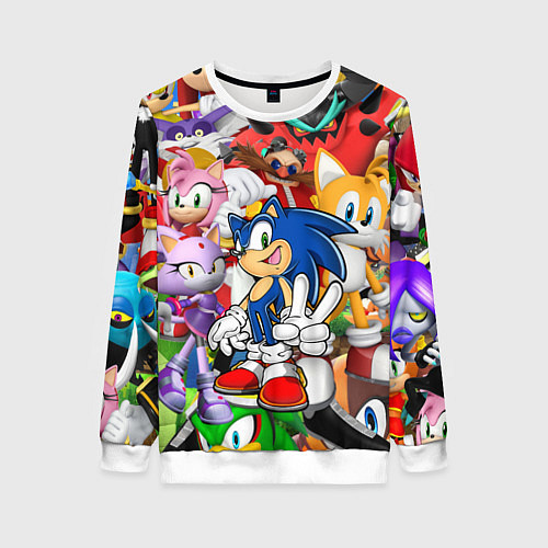 Женский свитшот Sonic ПЕРСОНАЖИ / 3D-Белый – фото 1