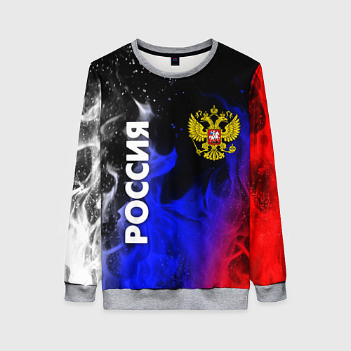 Женский свитшот РОССИЯ / 3D-Меланж – фото 1