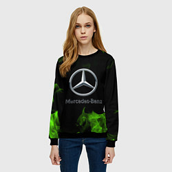 Свитшот женский Mercedes, цвет: 3D-черный — фото 2