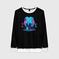 Свитшот женский Vaporwave, Rem & Ram, Re:Zero, цвет: 3D-белый