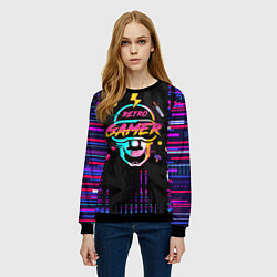 Свитшот женский RETROGAMER3D47, цвет: 3D-черный — фото 2
