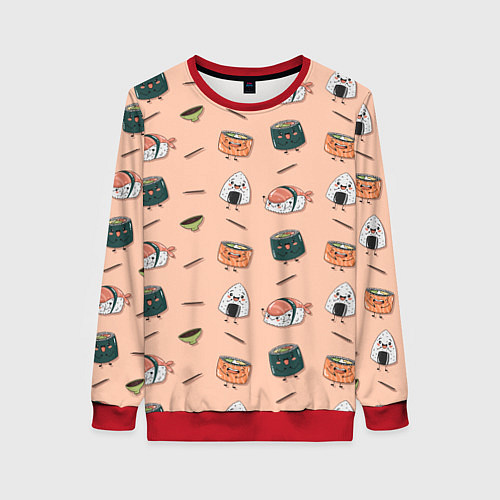 Женский свитшот Суши / 3D-Красный – фото 1