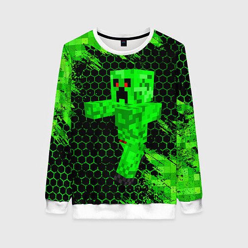 Женский свитшот MINECRAFT CREEPER / 3D-Белый – фото 1