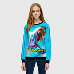 Свитшот женский CYBERPUNK 2077, цвет: 3D-черный — фото 2