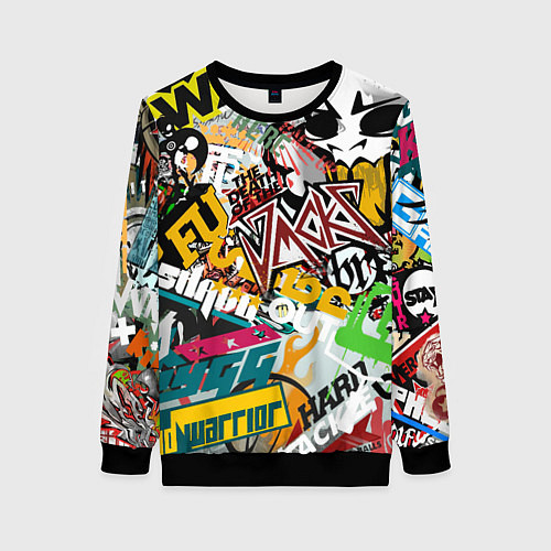 Женский свитшот Стикеры / 3D-Черный – фото 1