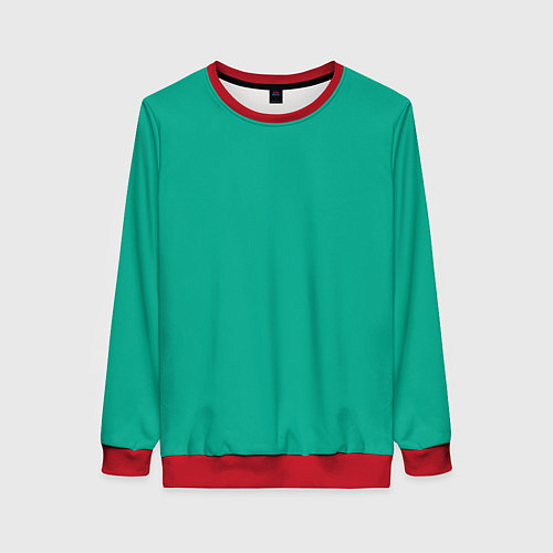 Женский свитшот Зеленый / 3D-Красный – фото 1