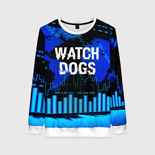 Женский свитшот Watch Dogs / 3D-Белый – фото 1