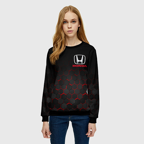 Женский свитшот HONDA / 3D-Черный – фото 3