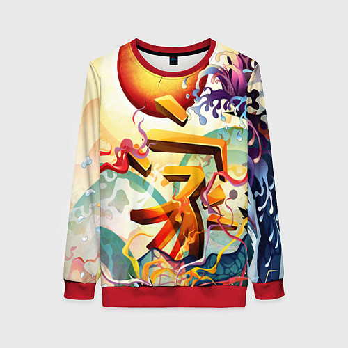 Женский свитшот Dsquared tatoo / 3D-Красный – фото 1