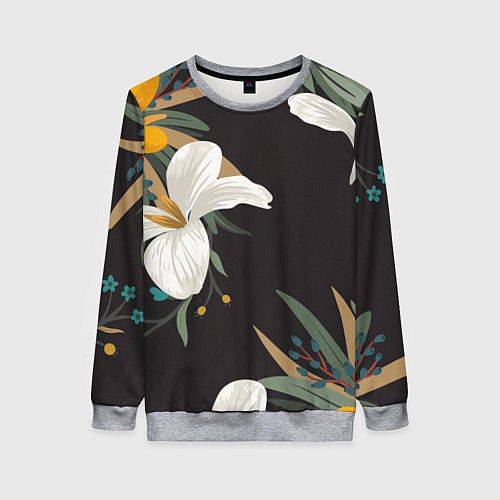 Женский свитшот Цветочный арт / 3D-Меланж – фото 1