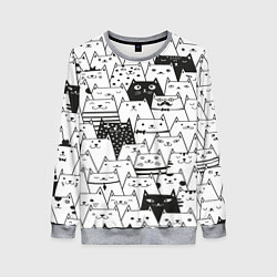 Свитшот женский КОТЫ WHITE, цвет: 3D-меланж