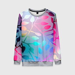 Свитшот женский Листья, цвет: 3D-меланж