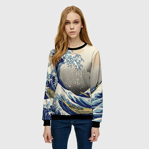 Женский свитшот ЯПОНСКАЯ КАРТИНА / 3D-Черный – фото 3