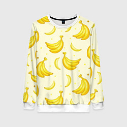 Свитшот женский Банана, цвет: 3D-белый