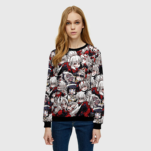 Женский свитшот Helltaker / 3D-Черный – фото 3