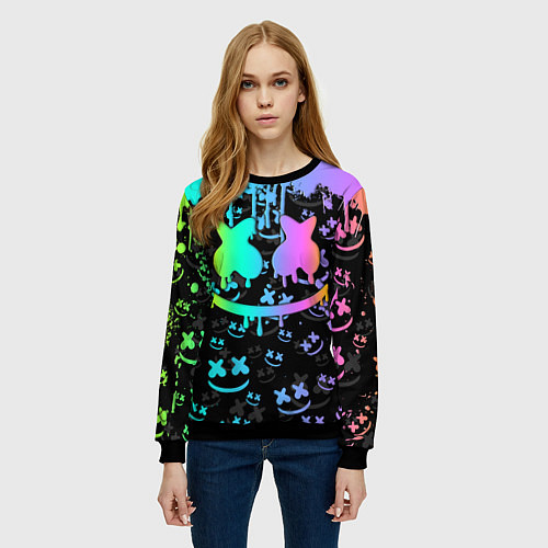 Женский свитшот MARSHMELLO / 3D-Черный – фото 3
