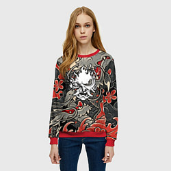 Свитшот женский CYBERPUNK2077 SAMURAI, цвет: 3D-красный — фото 2