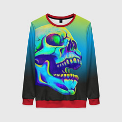 Свитшот женский Neon skull, цвет: 3D-красный