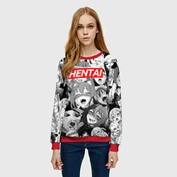 Свитшот женский ЯПОНСКАЯ АНИМАЦИЯ, цвет: 3D-красный — фото 2