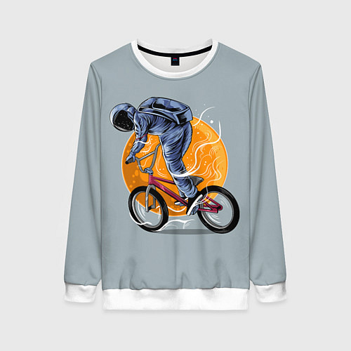 Женский свитшот Космический велосипедист Z / 3D-Белый – фото 1