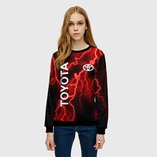 Женский свитшот TOYOTA / 3D-Черный – фото 3