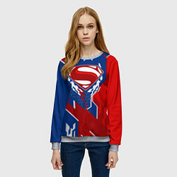 Свитшот женский Знак Супермен, цвет: 3D-меланж — фото 2
