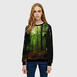 Свитшот женский Лес, цвет: 3D-черный — фото 2