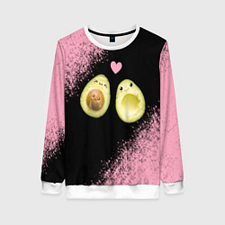 Свитшот женский Авокадо, цвет: 3D-белый