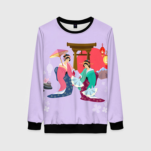 Женский свитшот Geishas / 3D-Черный – фото 1