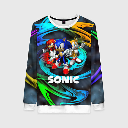 Женский свитшот SONIC TRIO / 3D-Белый – фото 1