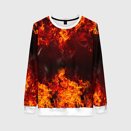 Женский свитшот Огонь / 3D-Белый – фото 1