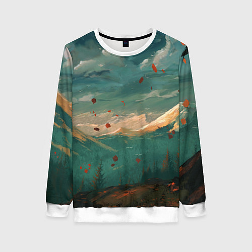 Женский свитшот Горы / 3D-Белый – фото 1