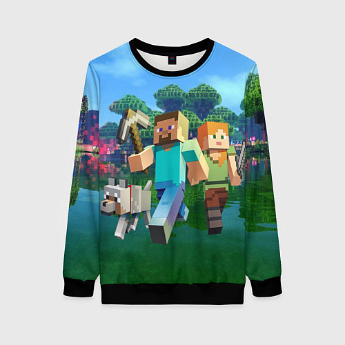Женский свитшот Minecraft / 3D-Черный – фото 1