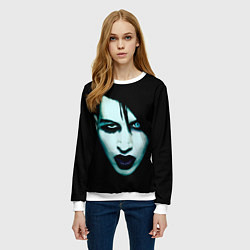 Свитшот женский Marilyn Manson, цвет: 3D-белый — фото 2
