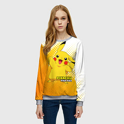 Свитшот женский Pikachu Pika Pika, цвет: 3D-меланж — фото 2