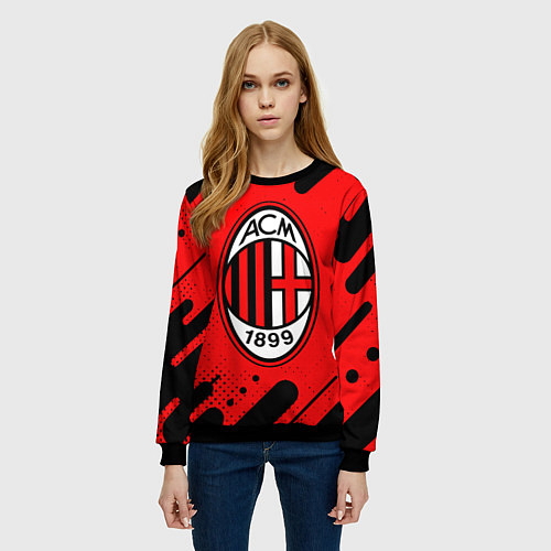 Женский свитшот AC MILAN МИЛАН / 3D-Черный – фото 3