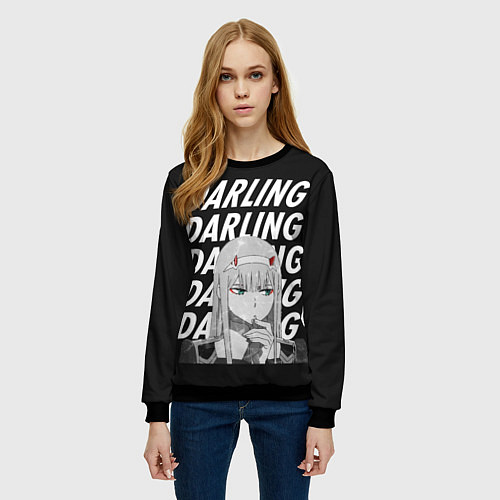 Женский свитшот ZeroTwo Darling in the Franx / 3D-Черный – фото 3