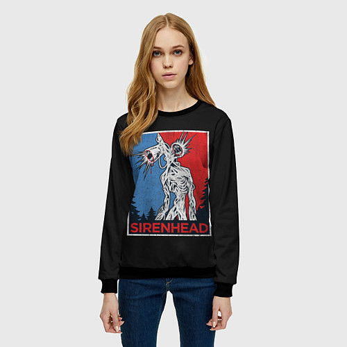 Женский свитшот Сиреноголовый / 3D-Черный – фото 3