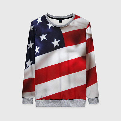 Женский свитшот США USA / 3D-Меланж – фото 1