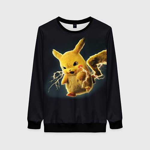 Женский свитшот Pikachu Pika Pika / 3D-Черный – фото 1