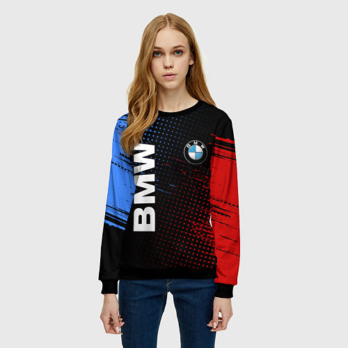 Женский свитшот BMW ТЕКСТУРА / 3D-Черный – фото 3