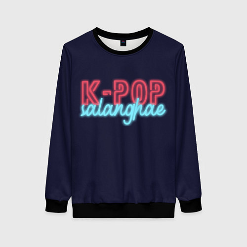 Женский свитшот LOVE K-POP / 3D-Черный – фото 1