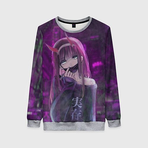 Женский свитшот Zero Two in mask / 3D-Меланж – фото 1